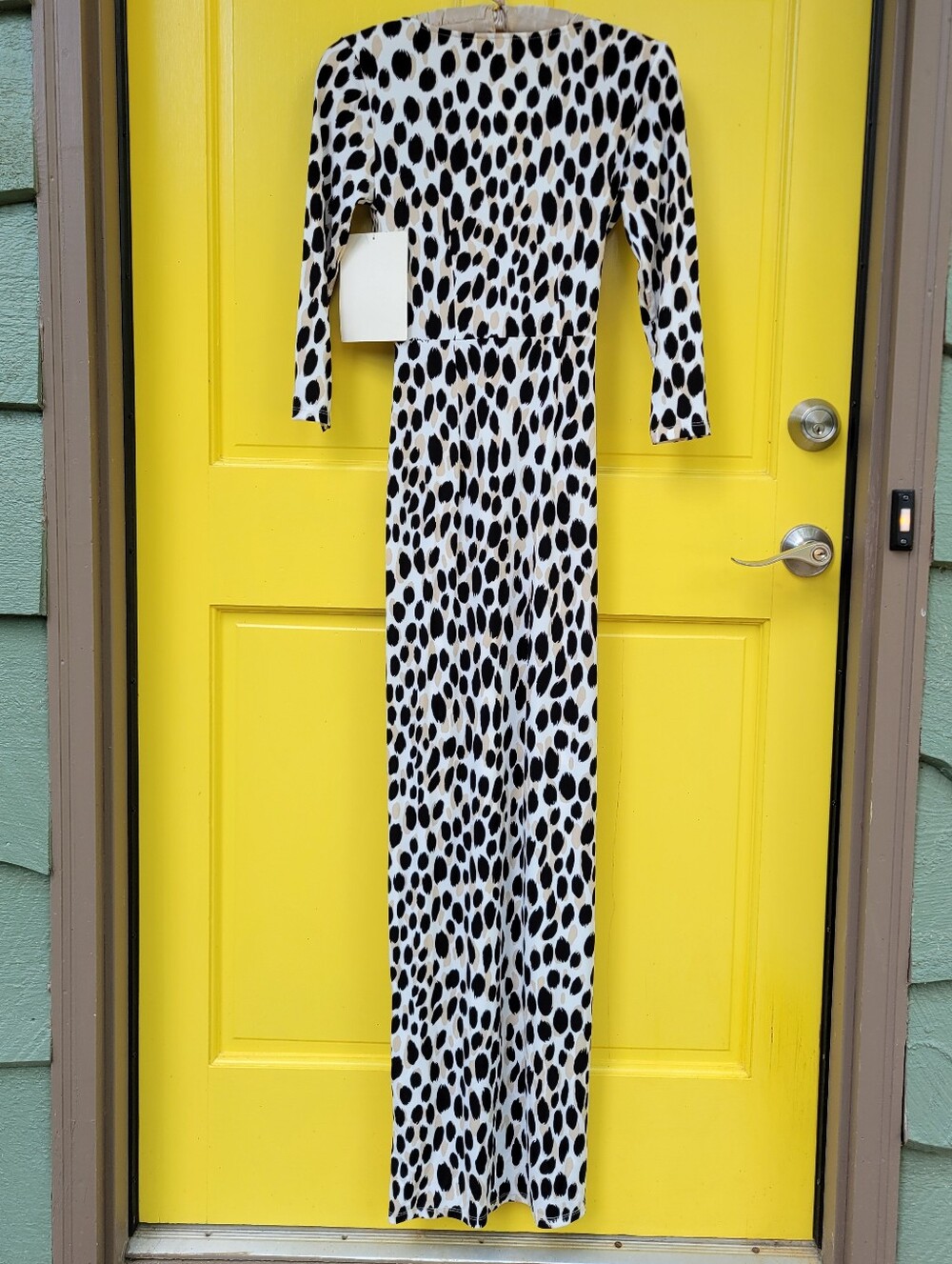 NWT Boston Proper Animal Print Maxi Dress Ring Detail Long Sleeve Beige Multi Si - Picture 7 of 13